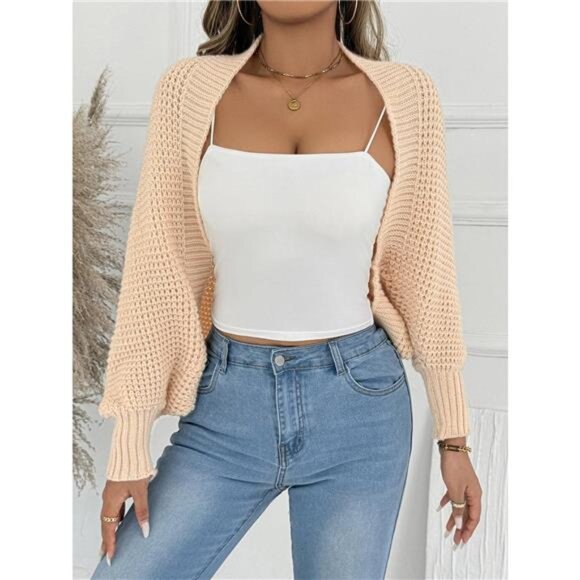 Open Front Batwing Sleeve Cardigan - Picture 1 of 15